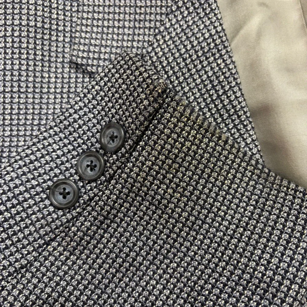 Vintage 80s Christian Dior Monsieur Single-Breasted Houndstooth Sport Coat 42R